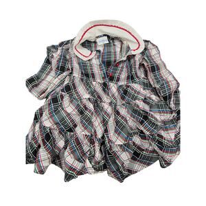 Her Majesty Toddler Girls Sz 3T Circle Formal Dress Black Red Plaid Collared